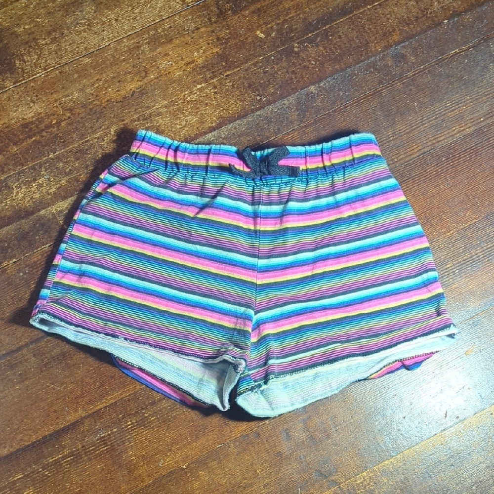 Multicolor Striped Elastic Shorts